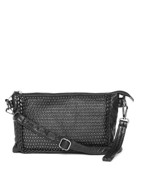 

red pout Black Studded Sling Bag