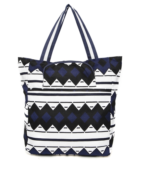 

red pout Off-White & Navy Printed Tote Bag