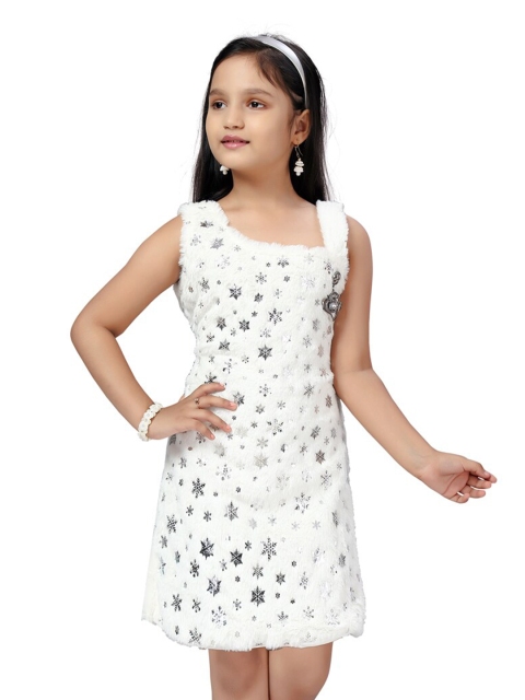 

Aarika Cream-Coloured Wool A-Line Dress