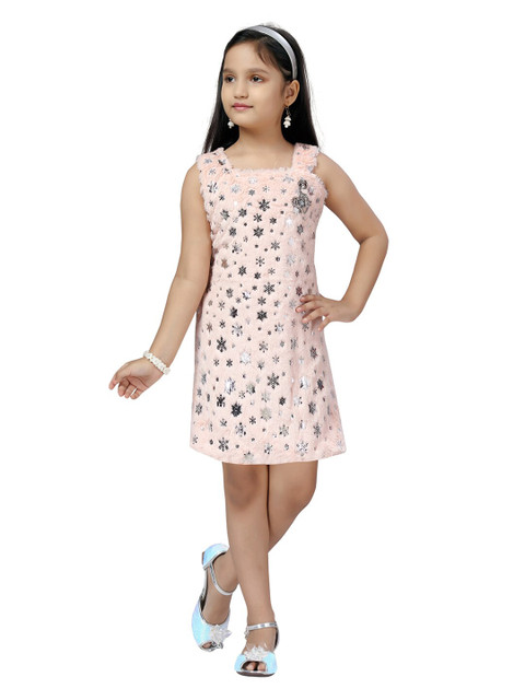 

Aarika Peach-Coloured A-Line Dress