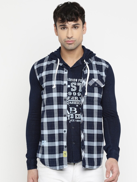 

V2 Value & Variety Men Blue Tartan Checks Checked Casual Shirt