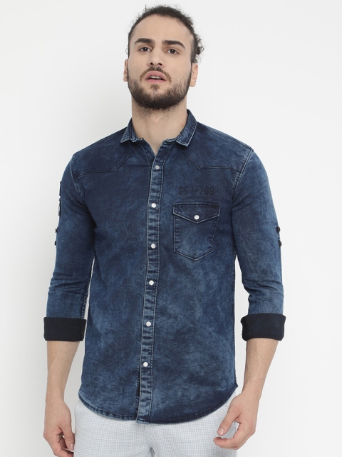 

V2 Value & Variety Men Blue Faded Cotton Casual Shirt