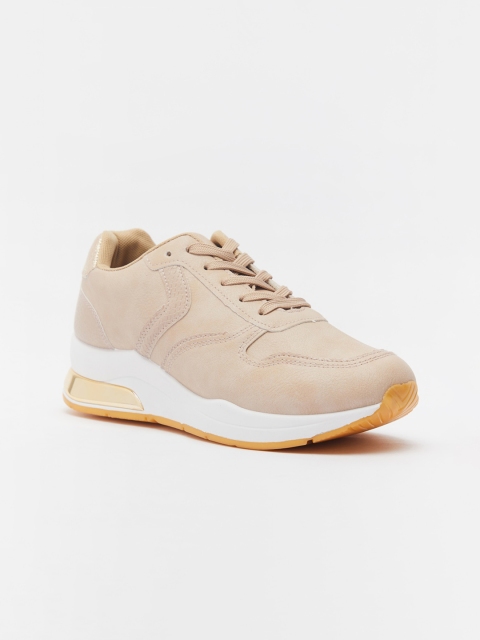 

shoexpress Women Beige PU Sneakers