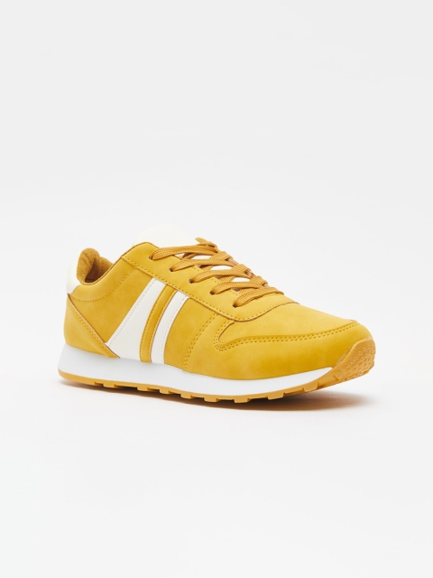 

shoexpress Women Yellow Colourblocked PU Sneakers