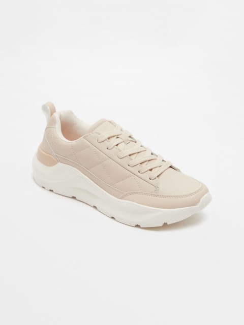 

shoexpress Women Beige PU Sneakers