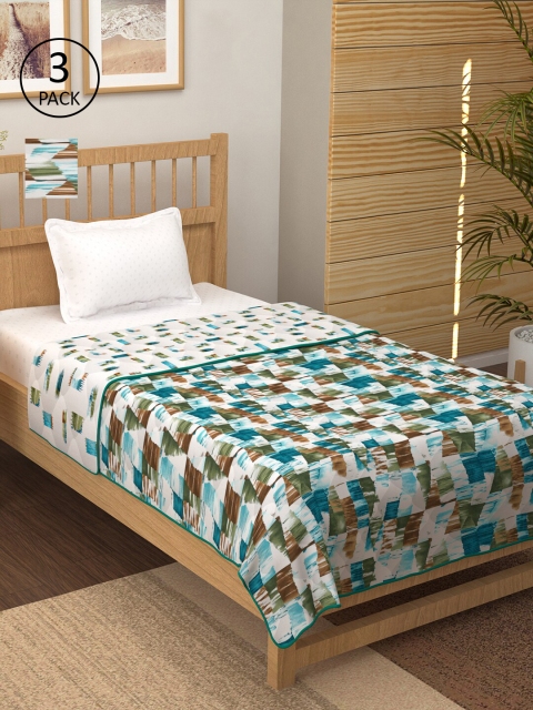 

Story@home Set of 3 Blue 250 GSM Reversible Single Bed Comforter