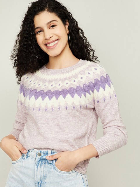 

Ginger by Lifestyle Women Violet & Taupe Printed Pullover