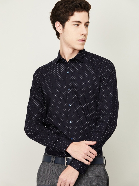 

CODE by Lifestyle Men Navy Blue Printed Cotton Casual Shirt