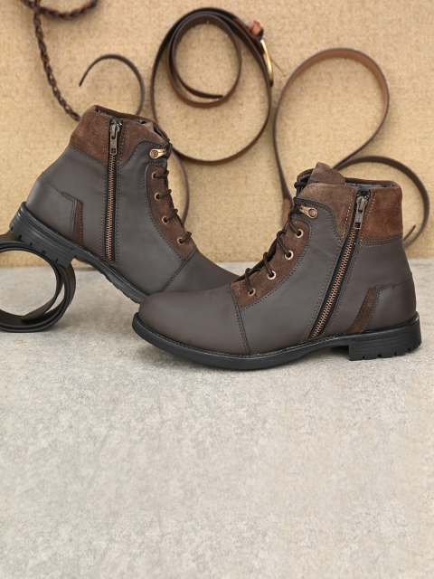 

Roadster Men Brown Leather Flat Boots
