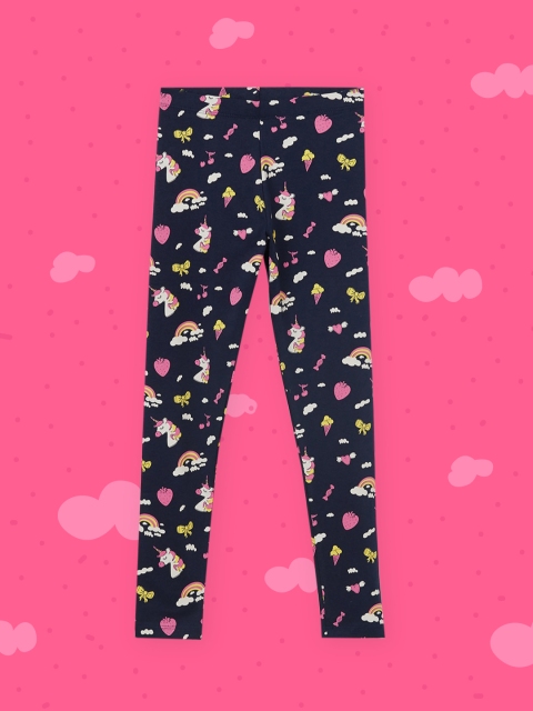 

Fame Forever By Lifestyle Girls Navy Blue & Pink Printed Track Pants