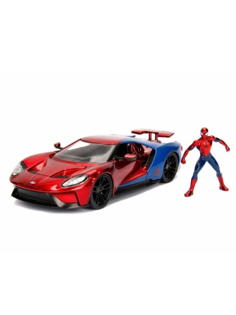 

Jada Toys Kids Holly Wood Rides 2017 Ford GT With Spiderman Figure, Red