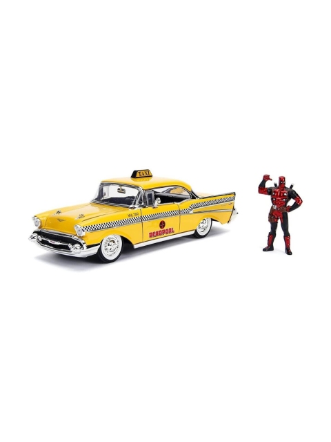 

Jada Toys Yellow Hollywood Rides Taxi With Deadpool Figure