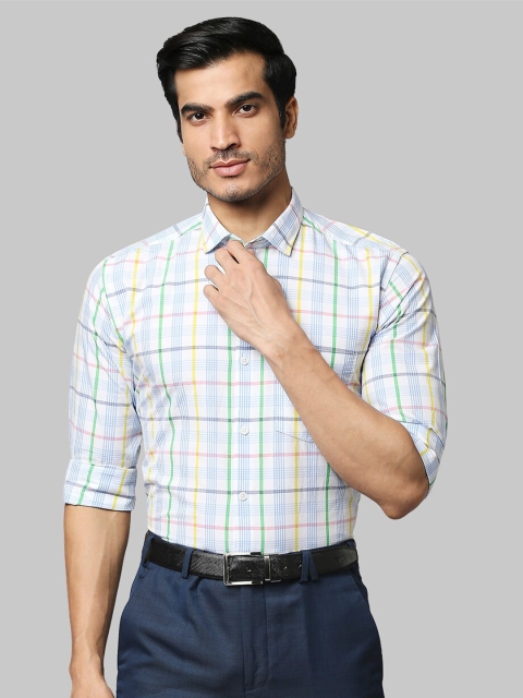 

Park Avenue Men White Slim Fit Checked Casual Shirt