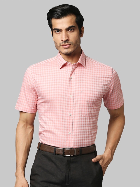 

Park Avenue Men Orange Checked Formal Shirt