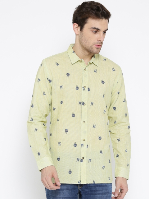 

Jack & Jones Beige Printed Slim Casual Shirt