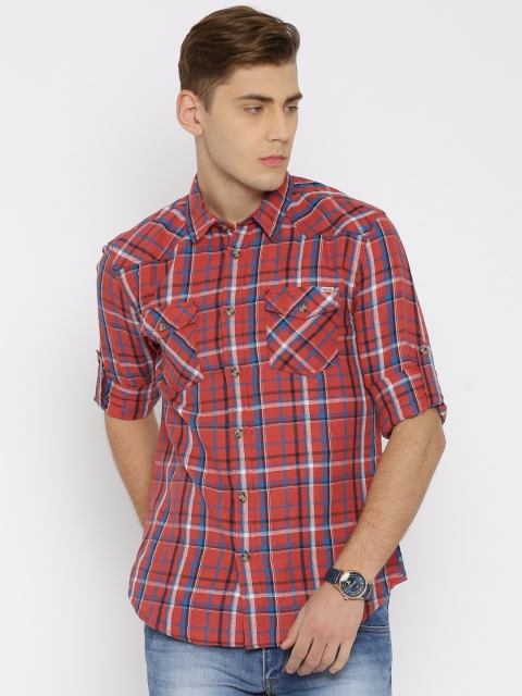 

Jack & Jones Men Red Slim Fit Checked Casual Shirt