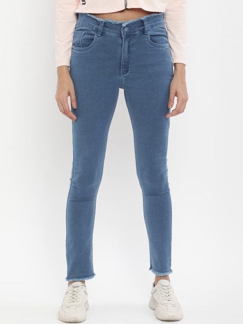 

V2 Value & Variety Women Blue Low Distress Cropped Jeans