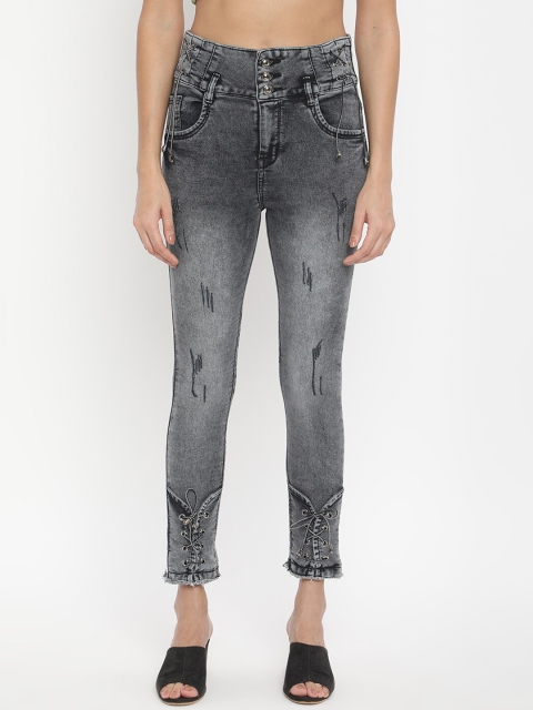 

V2 Value & Variety Woman Black Low Distress Heavy Fade Jeans
