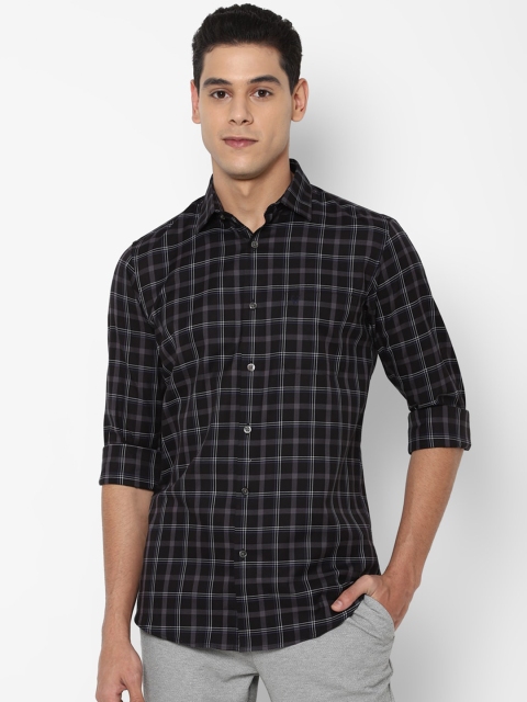 

Allen Solly Men Black Slim Fit Grid Tattersall Checked Casual Shirt