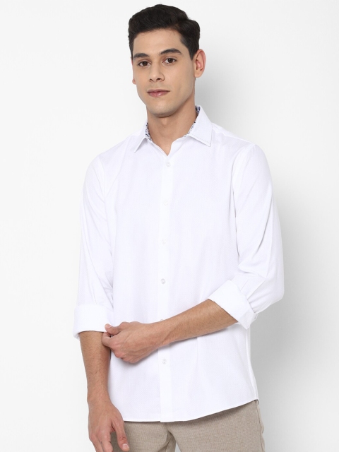 

Allen Solly Men White Solid Slim Fit Cotton Casual Shirt