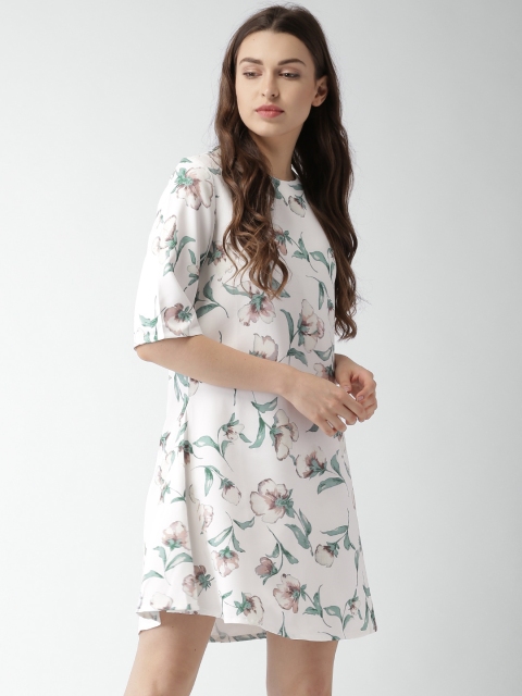 

Mast & Harbour Women Cream-Coloured Printed Shift Dress