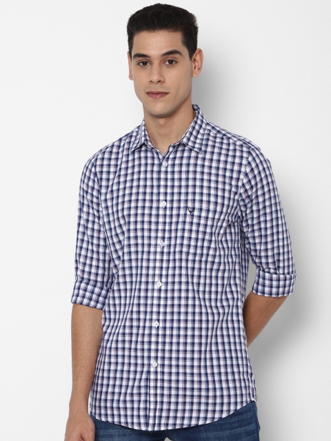 

Allen Solly Men Navy Blue Slim Fit Gingham Checks Checked Casual Shirt