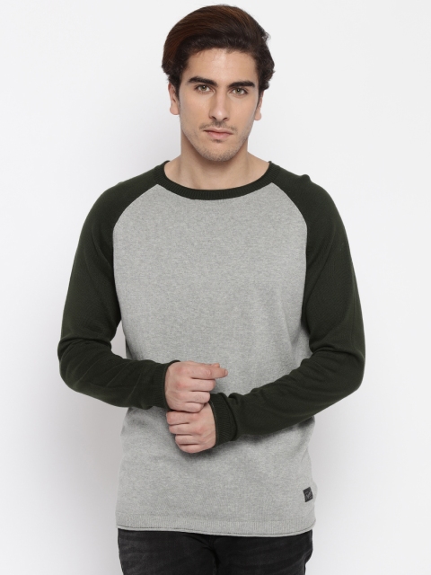 

Jack & Jones Grey & Olive Green Sweater