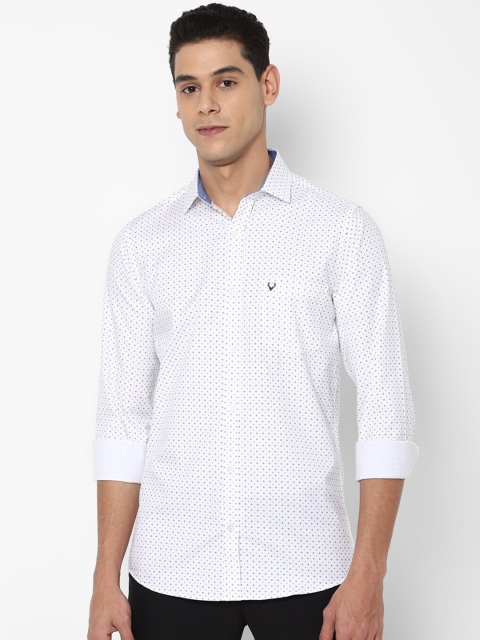 

Allen Solly Men White Slim Fit Printed Pure Cotton Casual Shirt