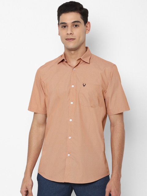 

Allen Solly Men Orange Solid Slim Fit Pure Cotton Casual Shirt