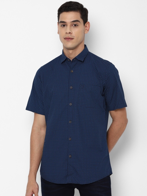 

Allen Solly Men Navy Blue Slim Fit Printed Casual Shirt
