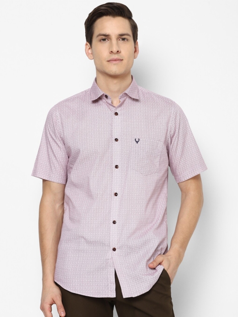

Allen Solly Men Pink Slim Fit Printed Cotton Casual Shirt
