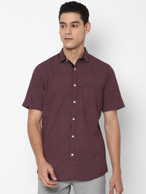 

Allen Solly Men Maroon Slim Fit Printed Cotton Casual Shirt