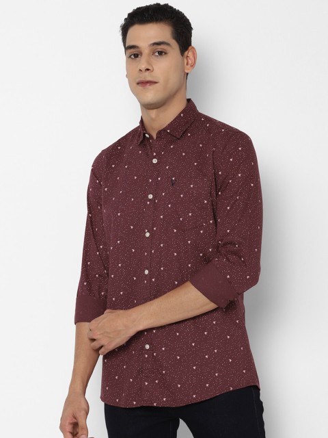 

Allen Solly Sport Men Maroon Printed Pure Cotton Casual Shirt