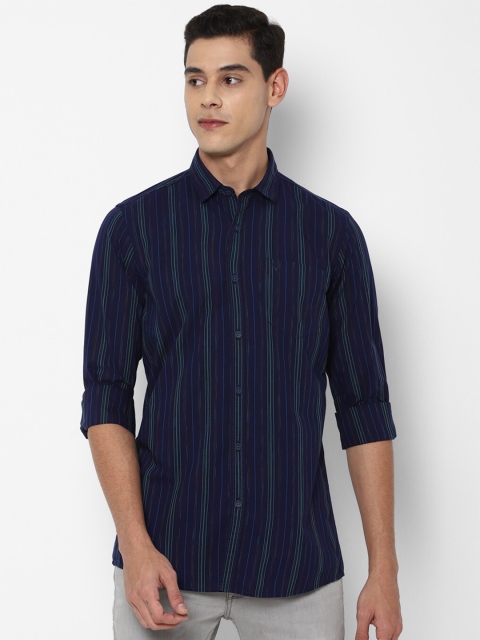 

Allen Solly Sport Men Navy Blue Striped Casual Shirt
