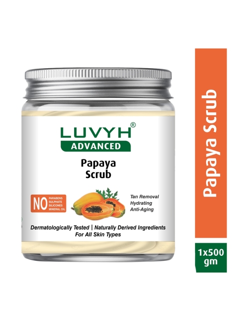 

LUVYH Tan Removal Papaya Scrub 500g, Orange