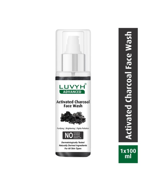 

LUVYH Activated Charcoal Face Wash - 100 ml, Grey