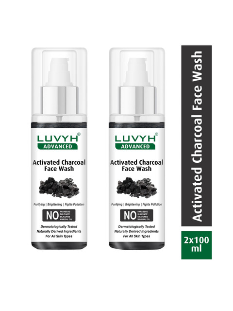 

LUVYH Pack Of 2 Activated Charcoal Face Wash - 100ml, White