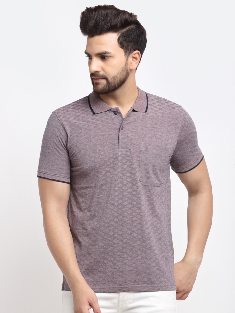 

VENITIAN Men Violet Polo Collar T-shirt