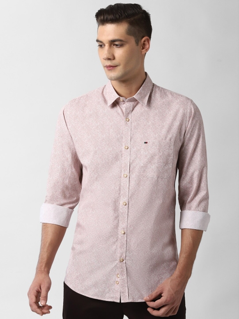 

Peter England Casuals Men Beige Slim Fit Floral Printed Cotton Casual Shirt