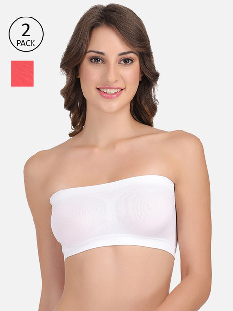 

GROVERSONS Paris Beauty Pack Of 2 White & Coral Bras