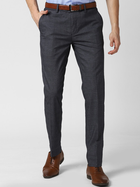 

Peter England Men Grey Slim Fit Trousers