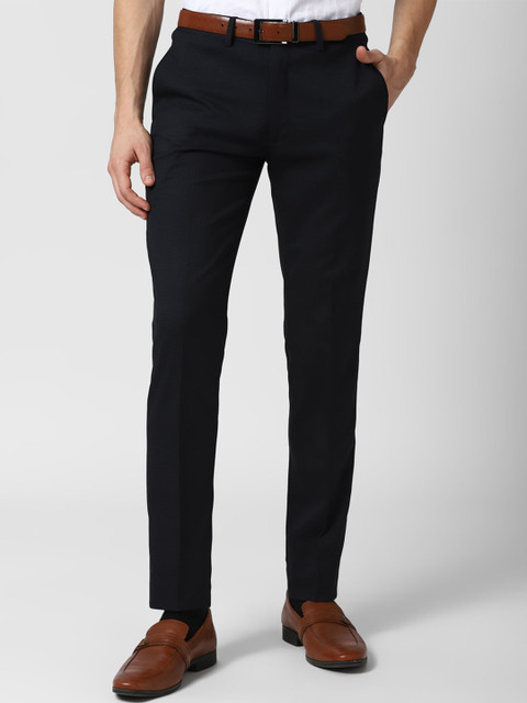 

Peter England Men Black Slim Fit Trousers