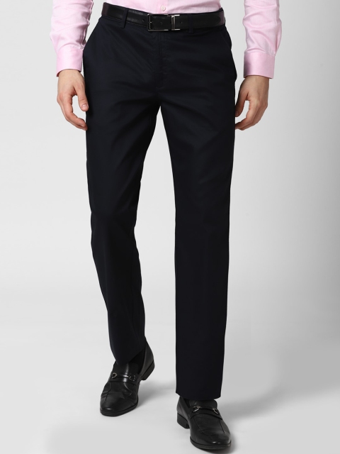 

Peter England Men Black Pure Cotton Trousers