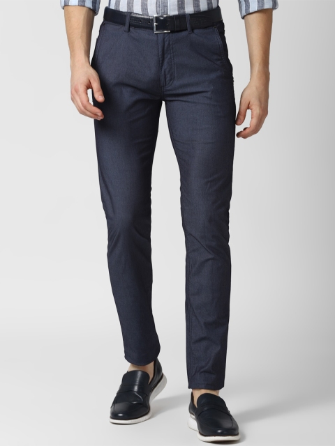 

Peter England Casuals Men Navy Blue Slim Fit Trousers