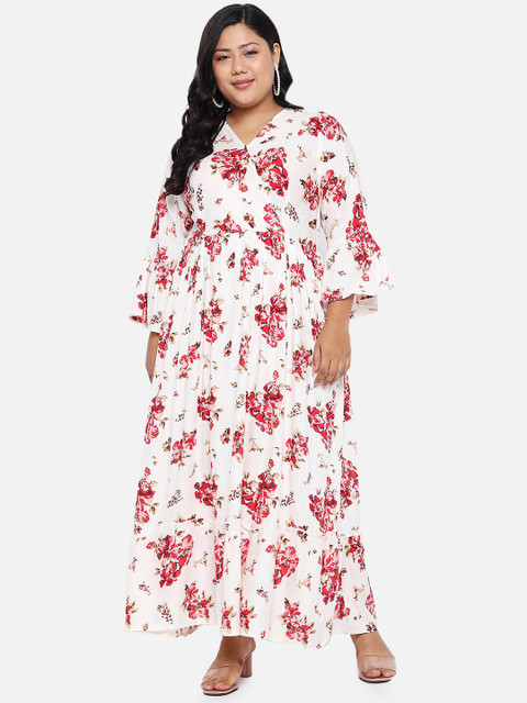 

BEYOUND SIZE - THE DRY STATE White Floral Maxi Dress