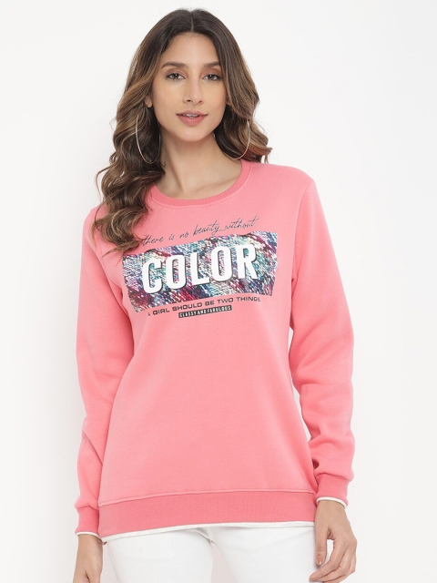 

V2 Value & Variety Women Pink Graphic Printed Sweatshirt