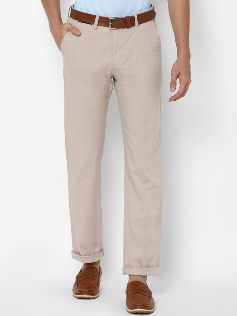 

Allen Solly Men Beige Solid Trousers