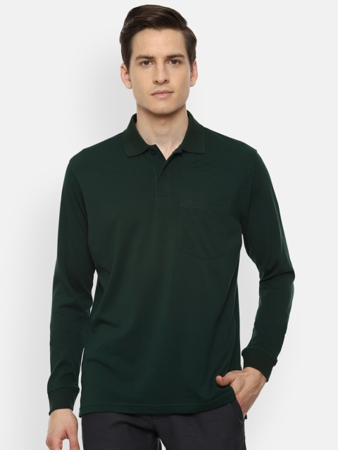 

Louis Philippe Men Green Polo Collar Pockets T-shirt