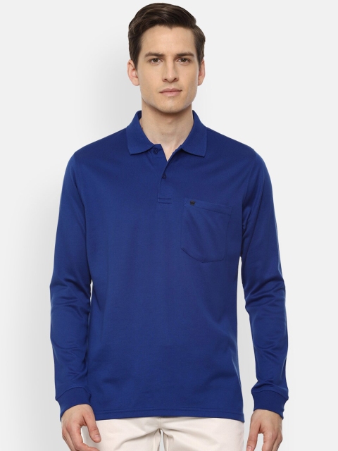 

Louis Philippe Men Blue Polo Collar Pockets T-shirt