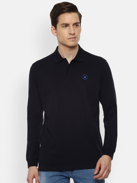 

Louis Philippe Men Navy Blue Polo Collar T-shirt